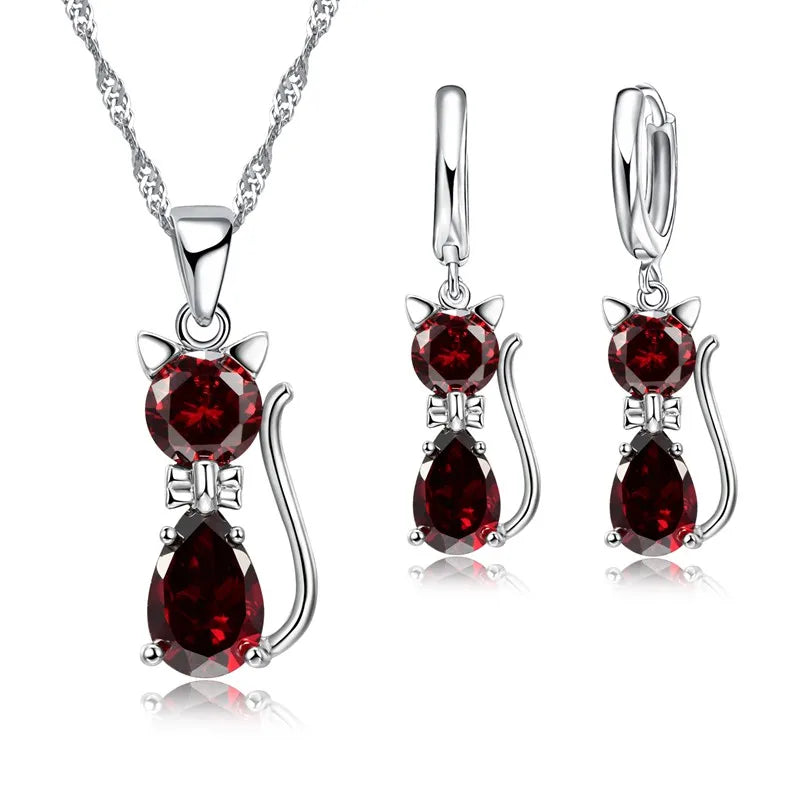 Fine Silver Crystal Jewelry Set