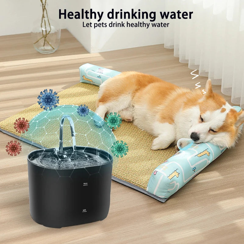 Premium Stainless Steel Cat Water Fountain – 2.2L Automatic Pet Water Dispenser