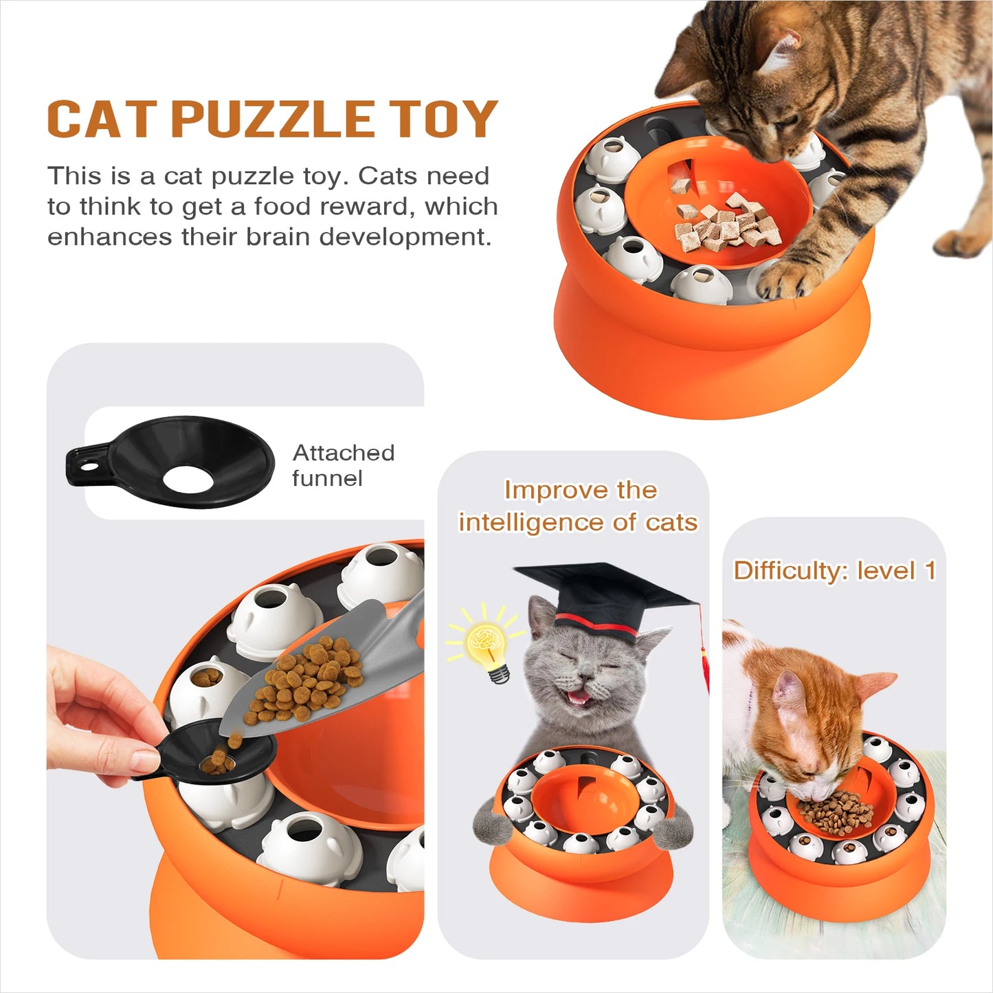 Purrfect Puzzle Feeder Bowl - Slow Feeder & Interactive Toy for Cats