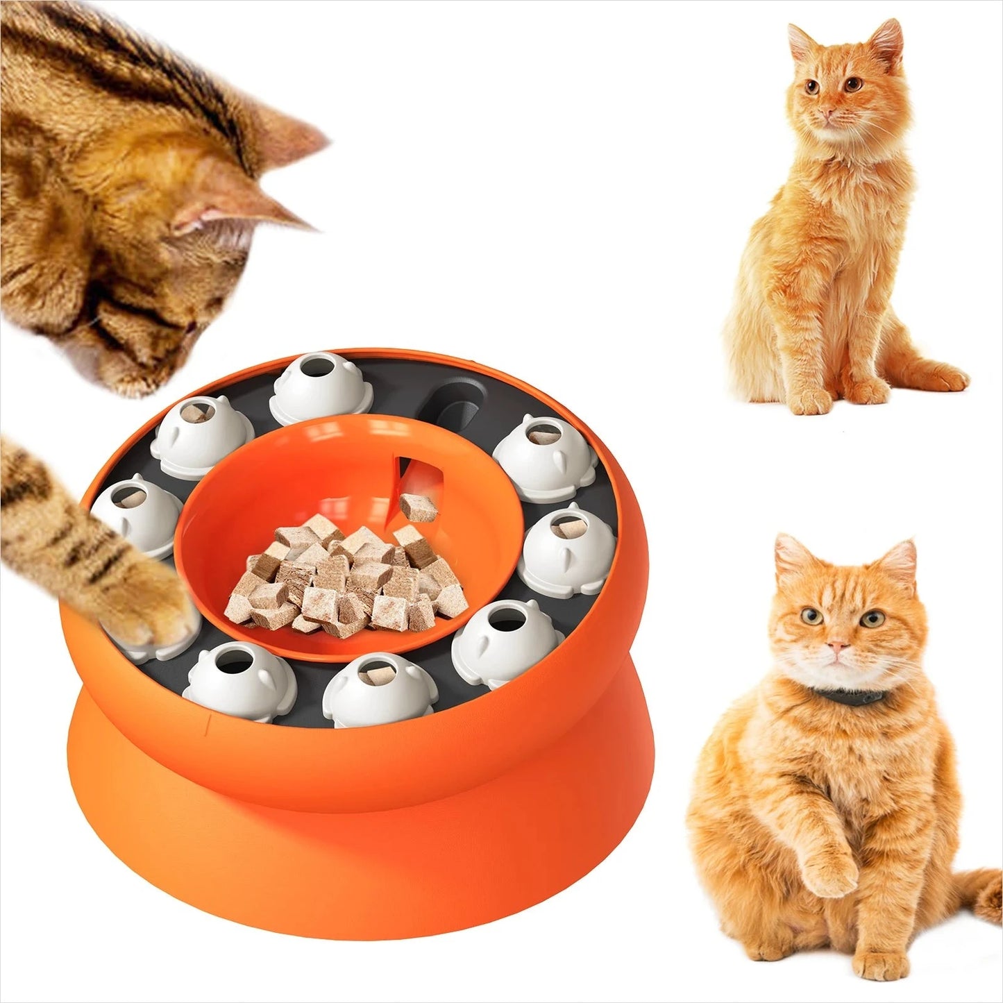 Purrfect Puzzle Feeder Bowl - Slow Feeder & Interactive Toy for Cats