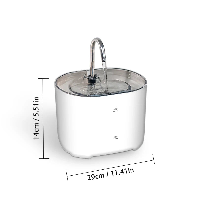 Premium Stainless Steel Cat Water Fountain – 2.2L Automatic Pet Water Dispenser